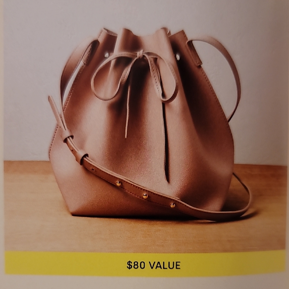 Vegan Leather Bow Tie Bucket Bag